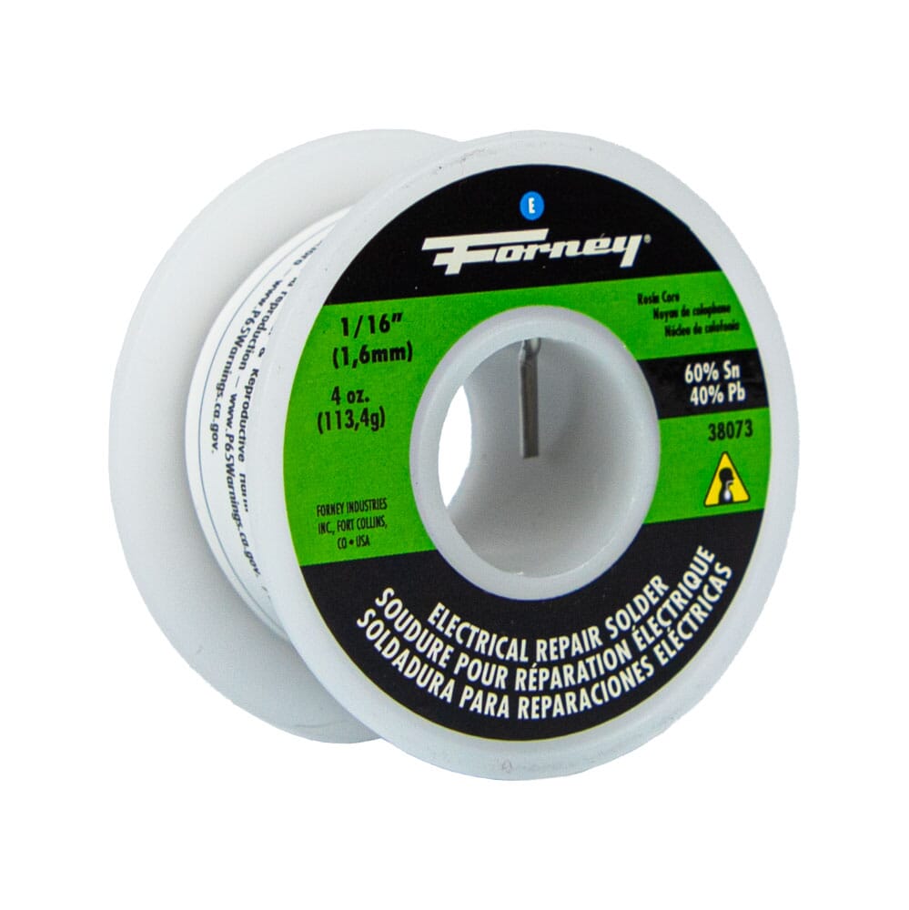 Solder, Electrical Repair, Rosin Core, 1/16 in, 4 Ounce
